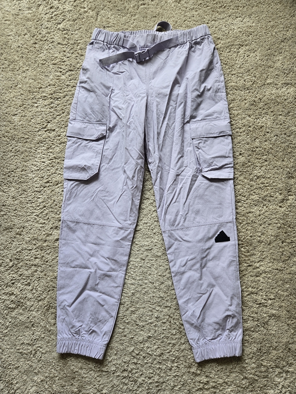 Adidas Jogger Cargo Pants Womens L Lavender Lightweight